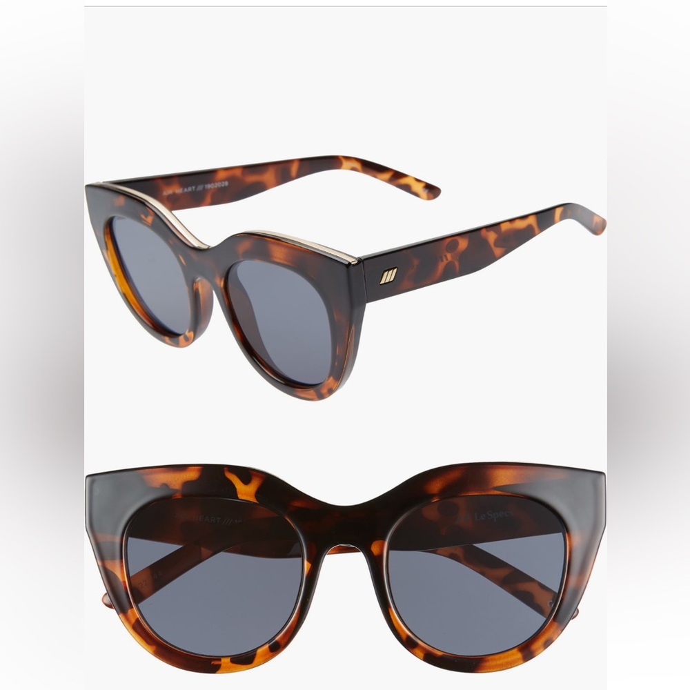 Le Specs Tortoise Air Heart 51mm Sunglasses